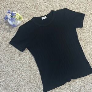 Leset Pointelle Short Sleeve Tee